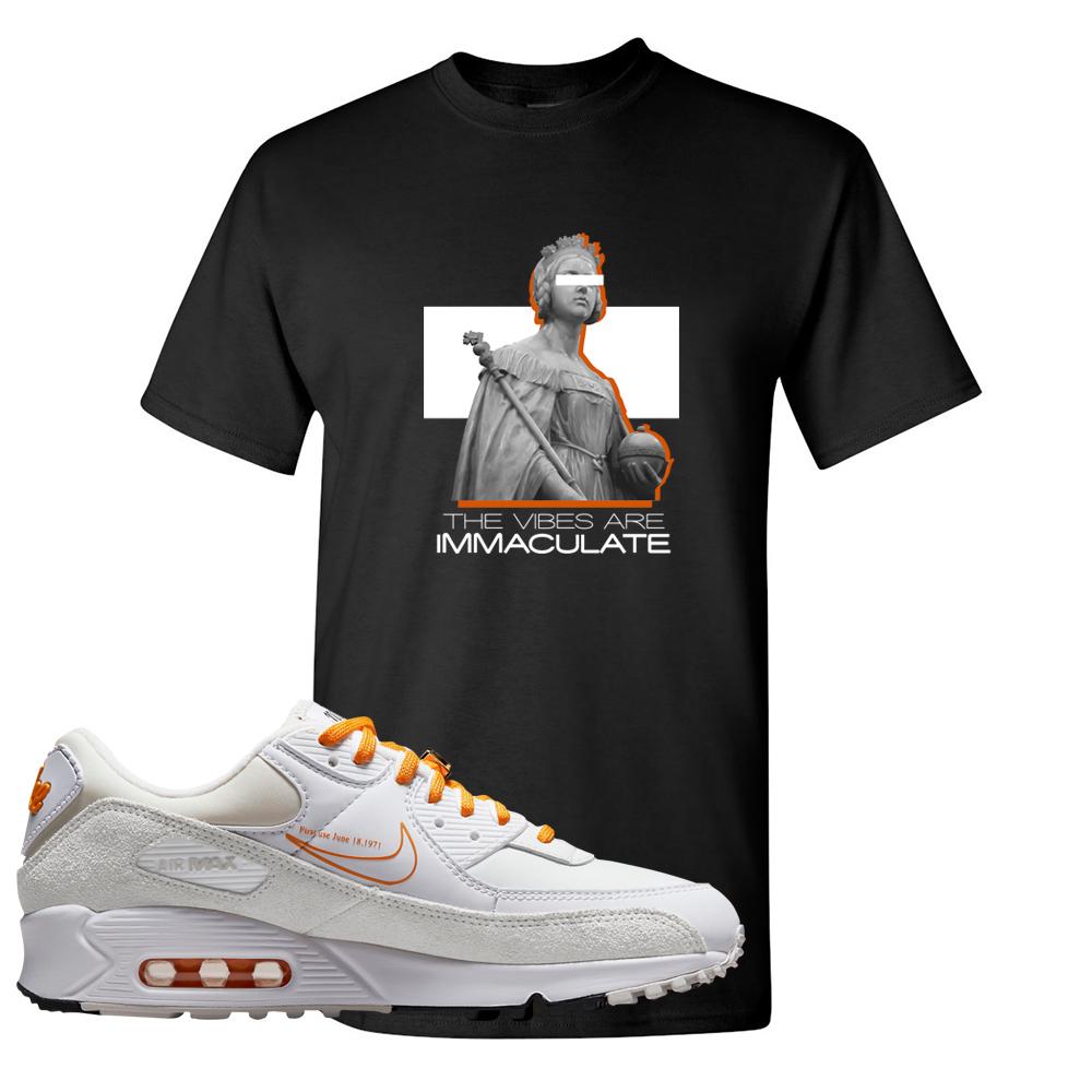 Air Max 90 First Use Orange T Shirt | The Vibes Are Immaculate, Black