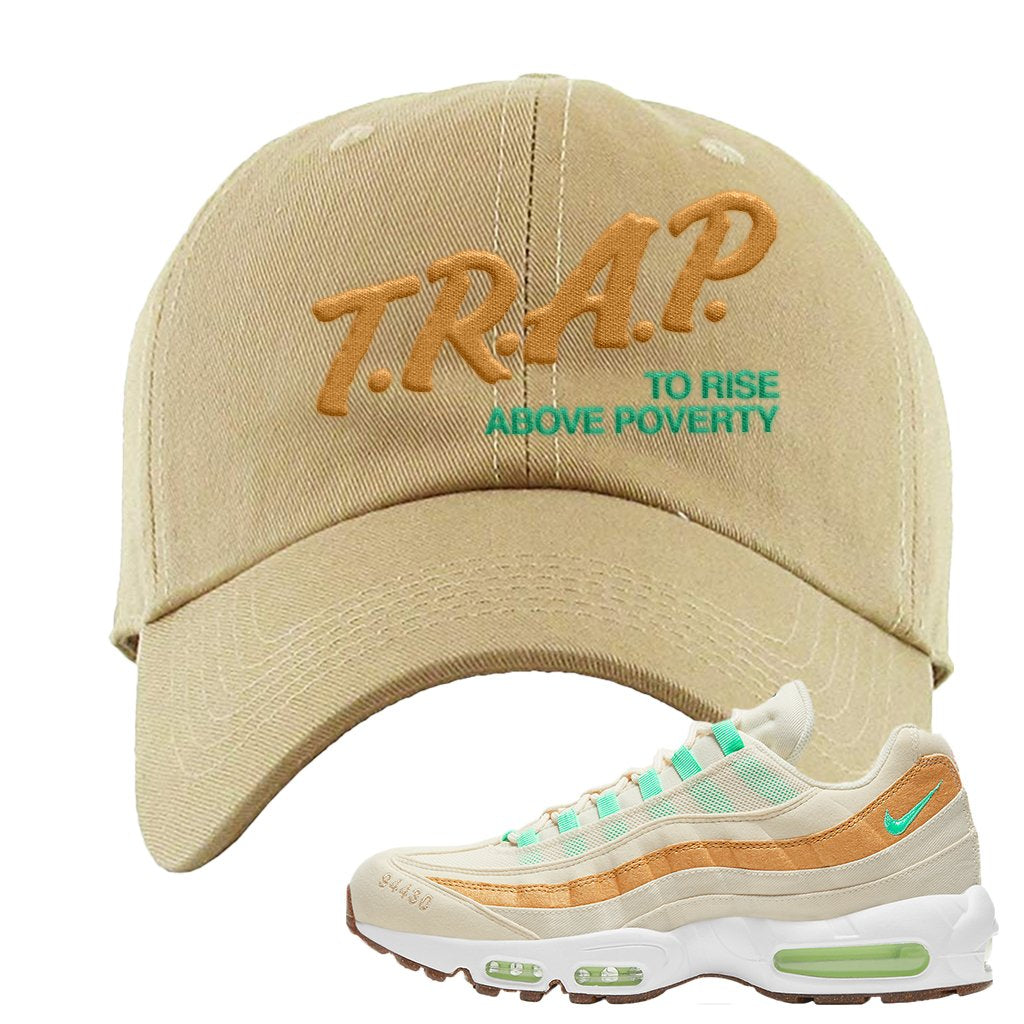 Happy Pineapple 95s Dad Hat | Trap To Rise Above Poverty, Khaki