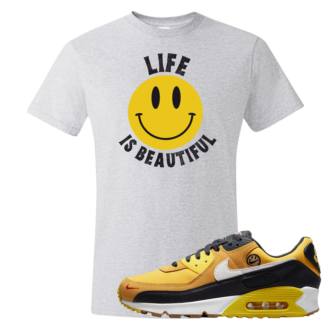 Go The Extra Smile 90s T Shirt | Smile Life Is Beautiful, Ash