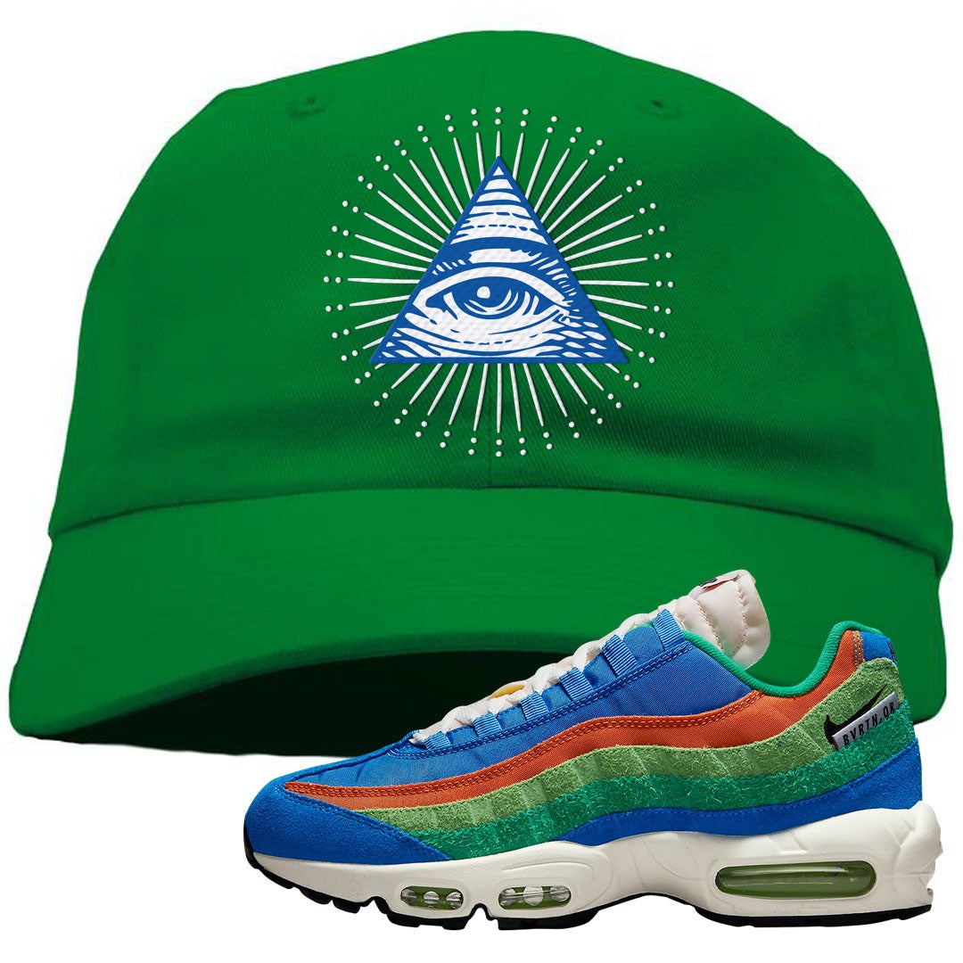 Light Blue Green AMRC 95s Dad Hat | All Seeing Eye, Kelly Green