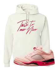 Arctic Pink Low 5s Hoodie | Talk To Me Nice, White