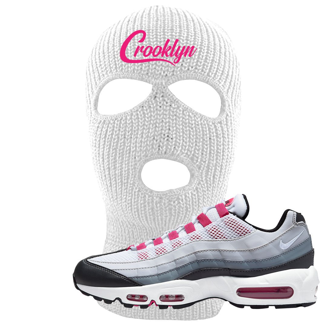 Next Nature Pink 95s Ski Mask | Crooklyn, White