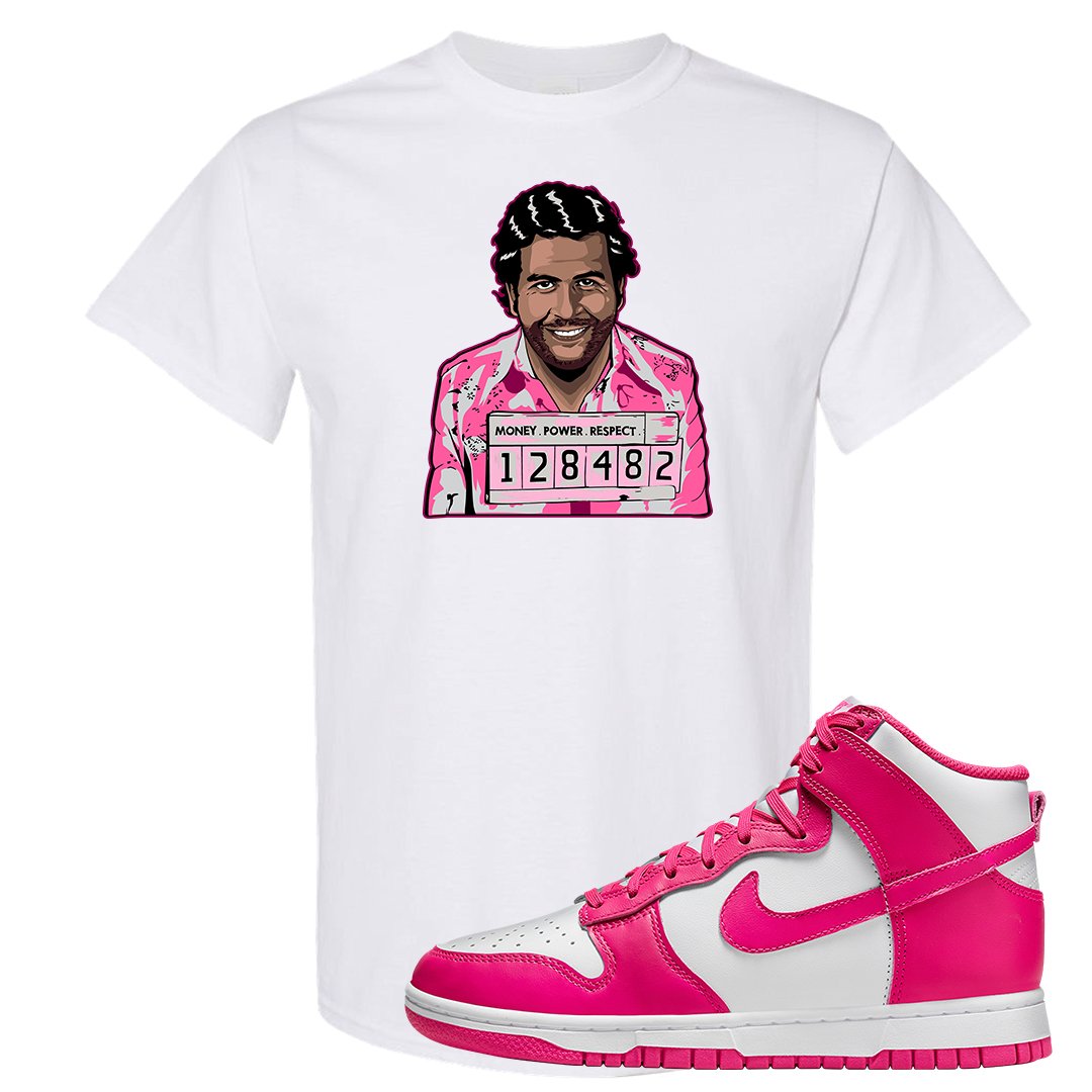 Pink Prime High Dunks T Shirt | Escobar Illustration, White