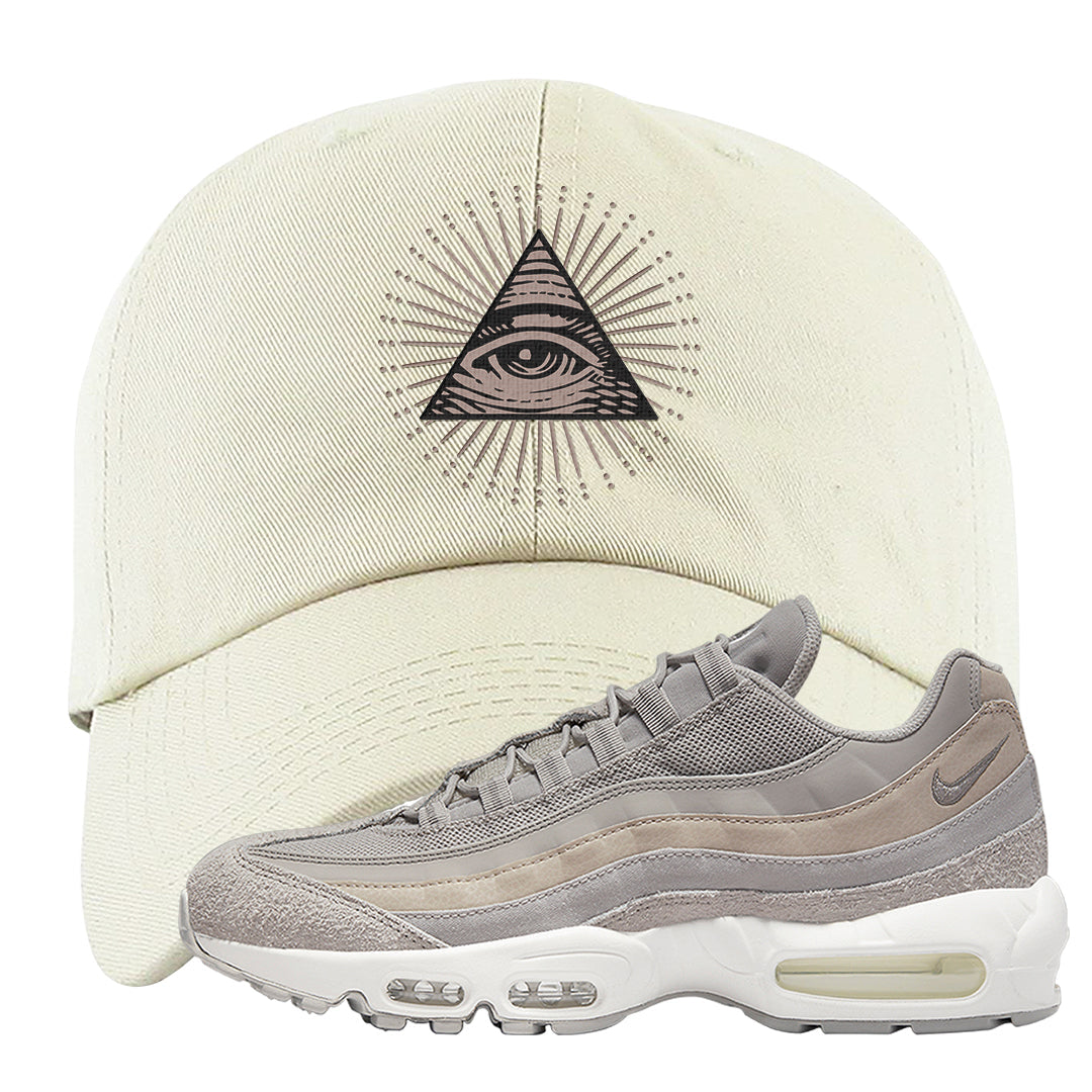Cobblestone 95s Dad Hat | All Seeing Eye, White