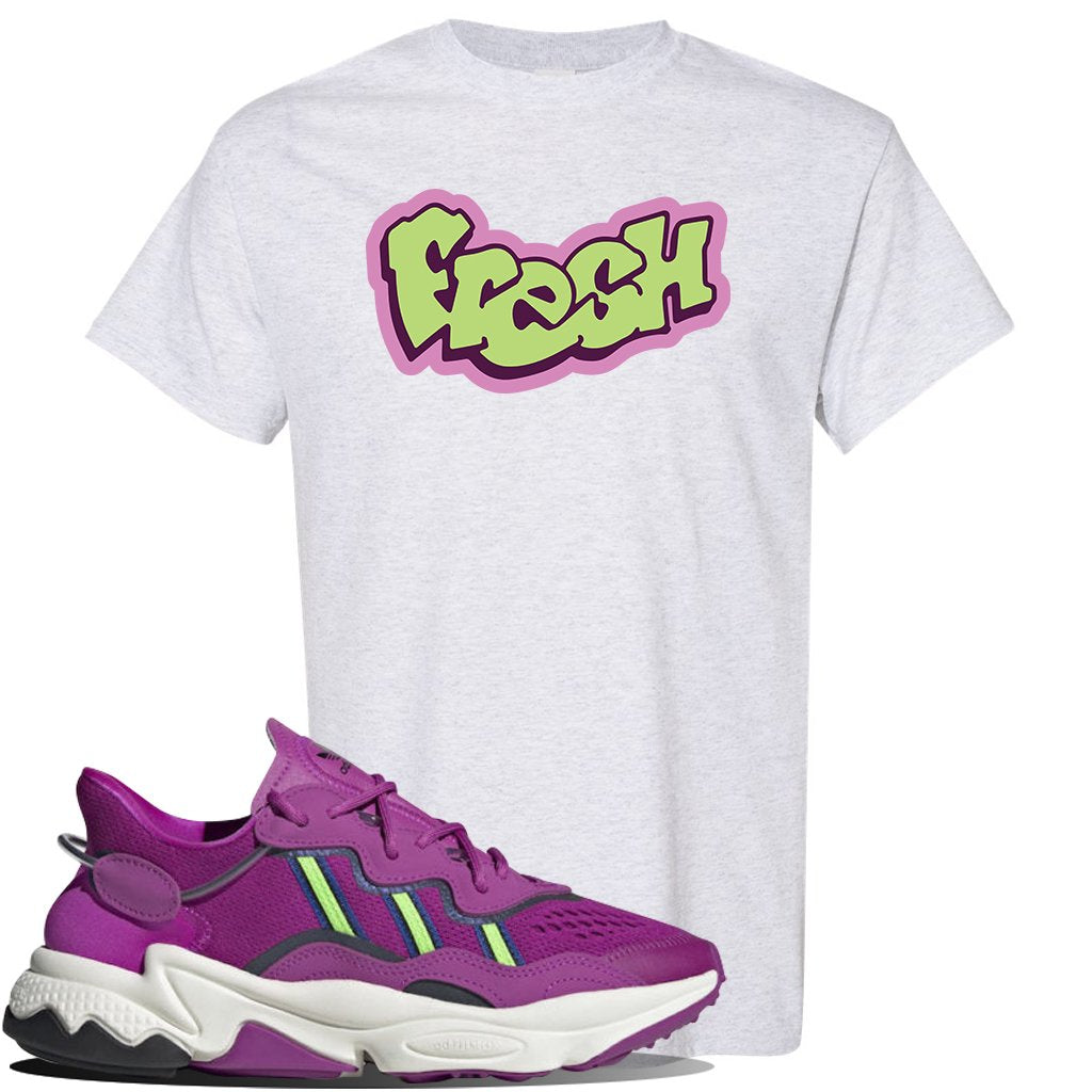 Ozweego Vivid Pink Sneaker Ash T Shirt | Tees to match Adidas Ozweego Vivid Pink Shoes | Fresh