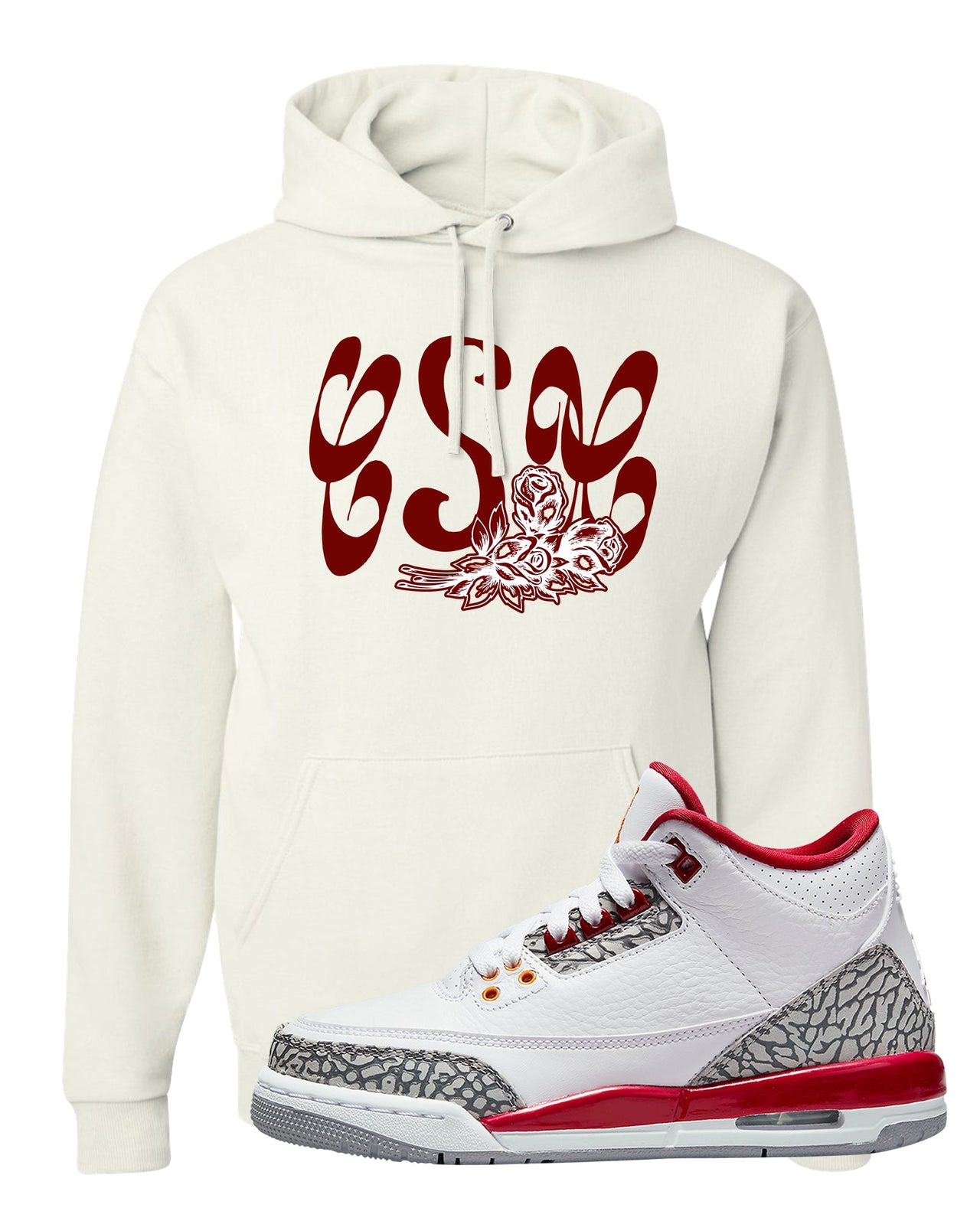 Cardinal Red 3s Hoodie | Certified Sneakerhead, White