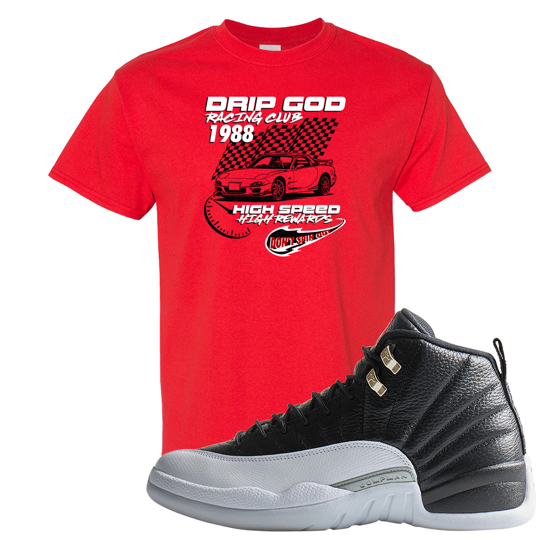 Playoff 12s T Shirt | Drip God Racing Club, Red