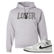 Light Smoke Grey Mid 1s Hoodie | Lover, Ash