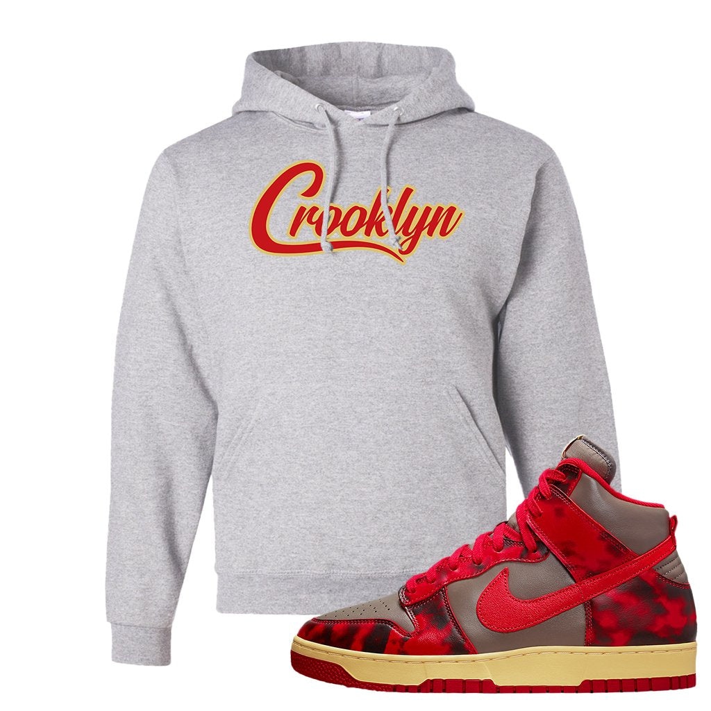 Acid Wash Red 1985 High Dunks Hoodie | Crooklyn, Ash