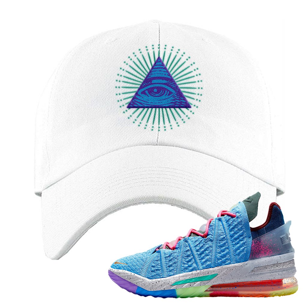 Lebron 18 Best 1-9 Dad Hat | All Seeing Eye, White