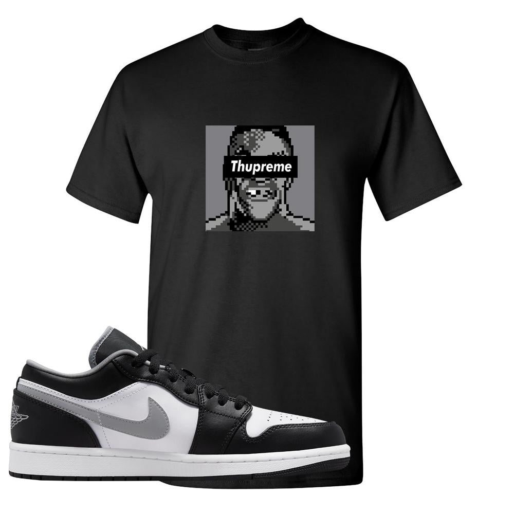 Air Jordan 1 Low Black Medium Grey T Shirt | Thupreme, Black