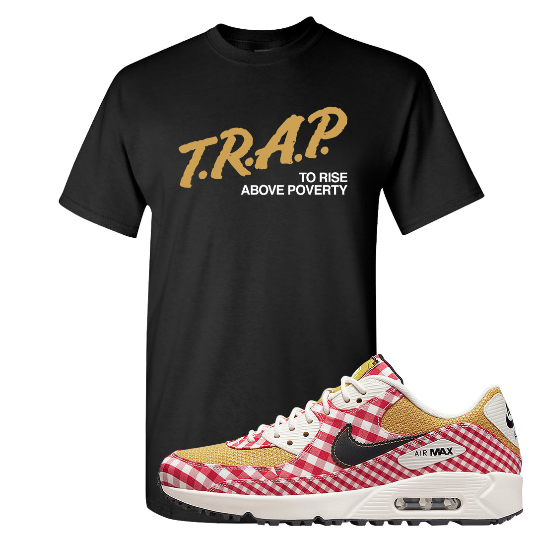 Picnic Golf 90s T Shirt | Trap To Rise Above Poverty, Black