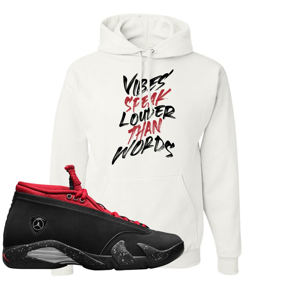 Red Lipstick Low 14s Hoodie | Vibes Speak Louder Than Words, White