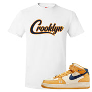 Pollen Paris Mid AF 1s T Shirt | Crooklyn, White