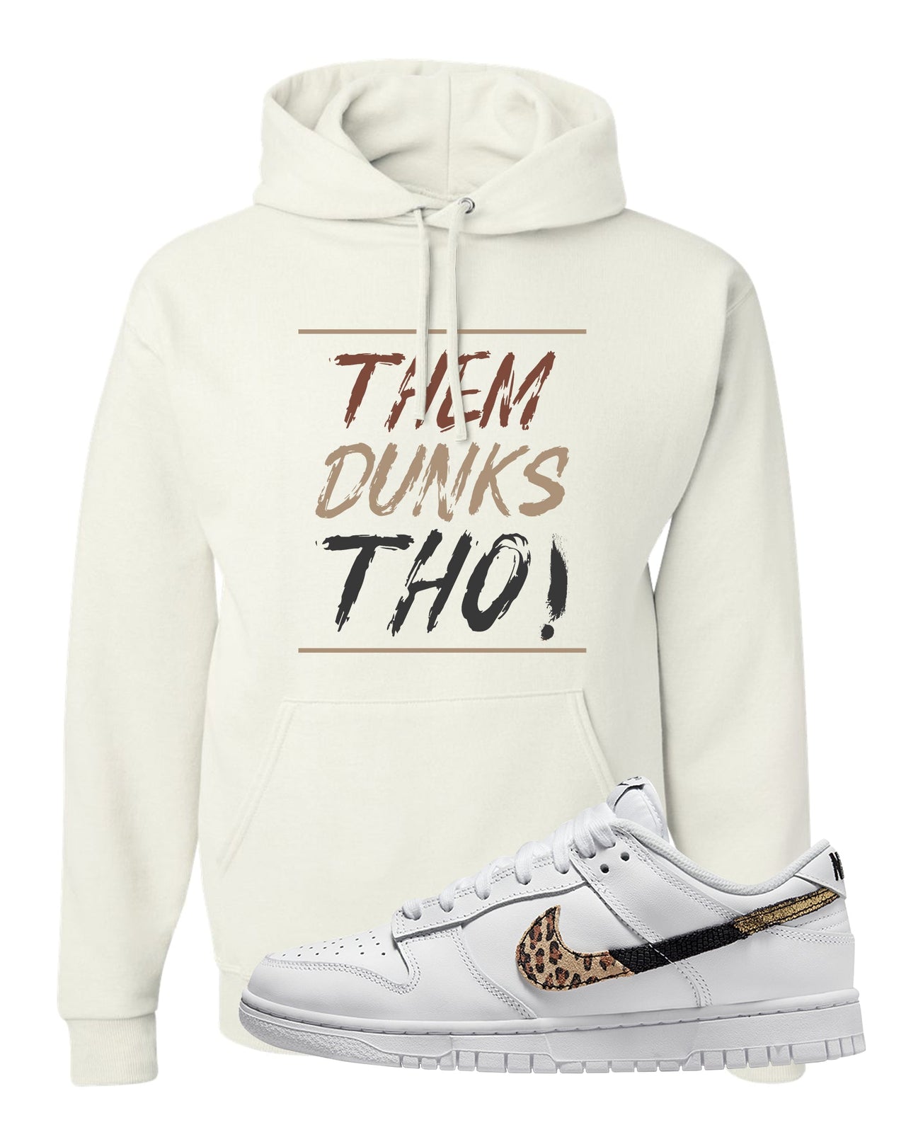 Primal White Leopard Low Dunks Hoodie | Them Dunks Tho, White