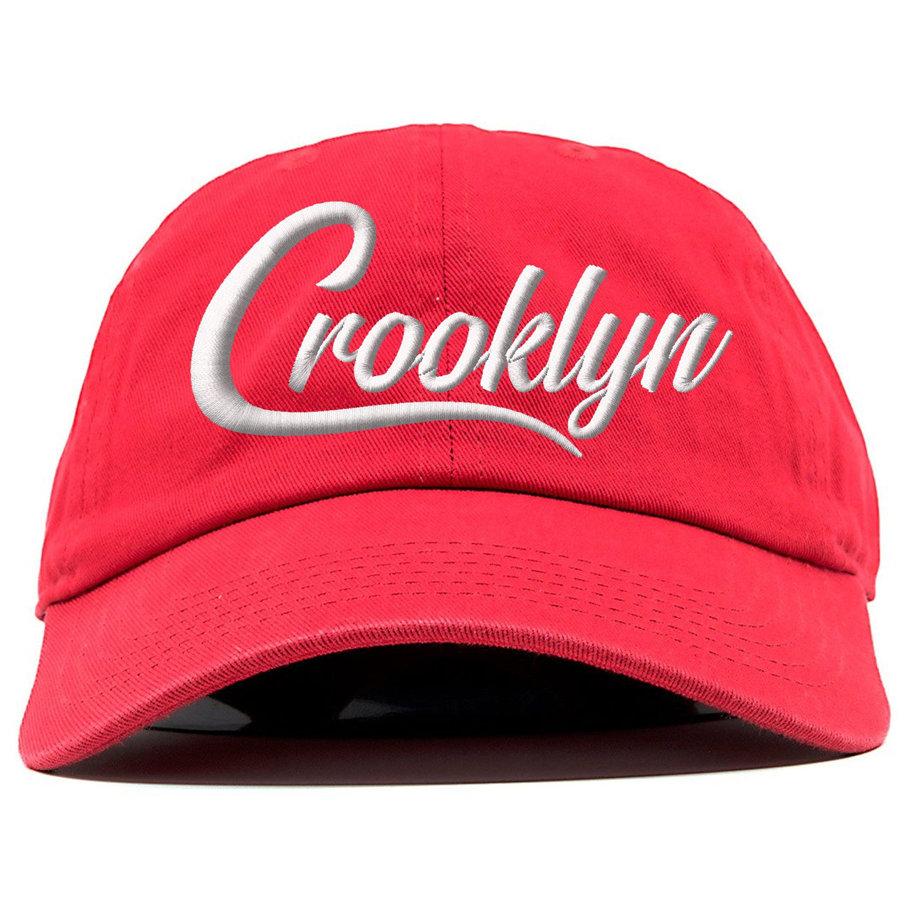 White University Red Pluses Dad Hat | Crooklyn, Red