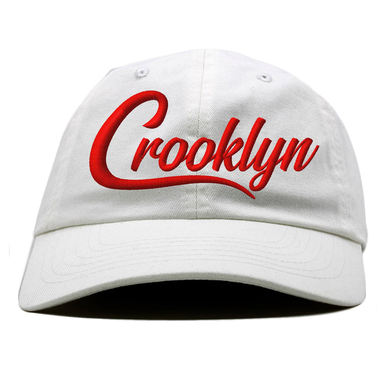 White University Red Pluses Dad Hat | Crooklyn, White