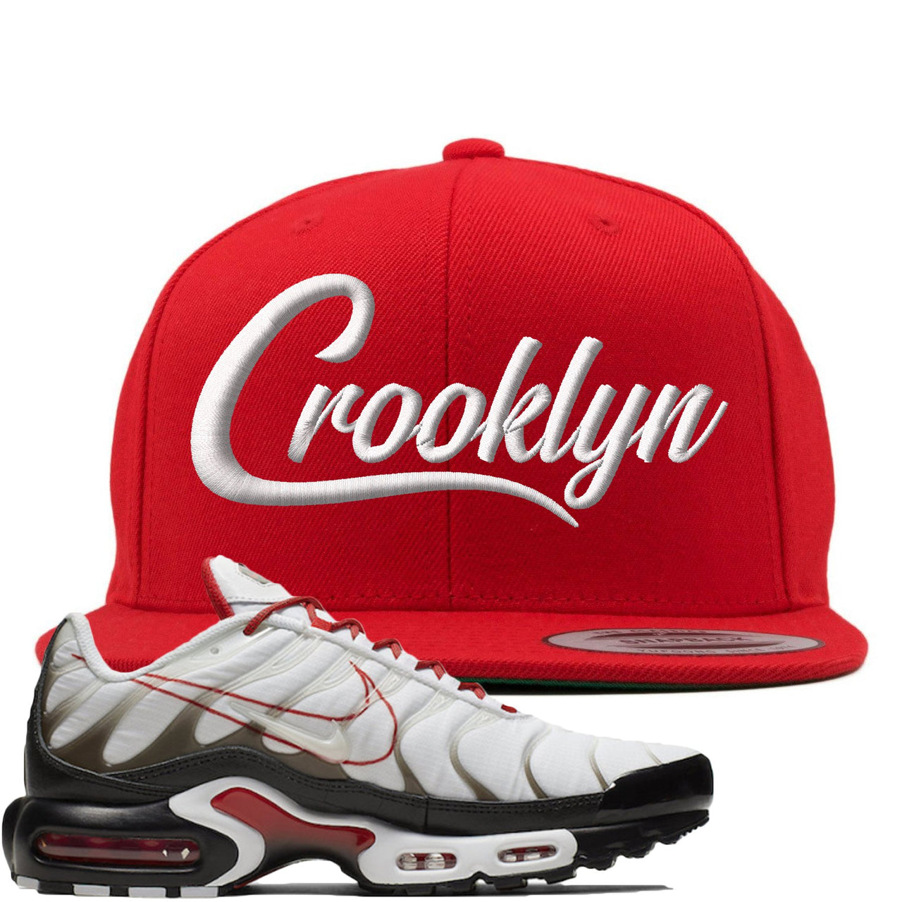 White University Red Pluses Snapback | Crooklyn, Red