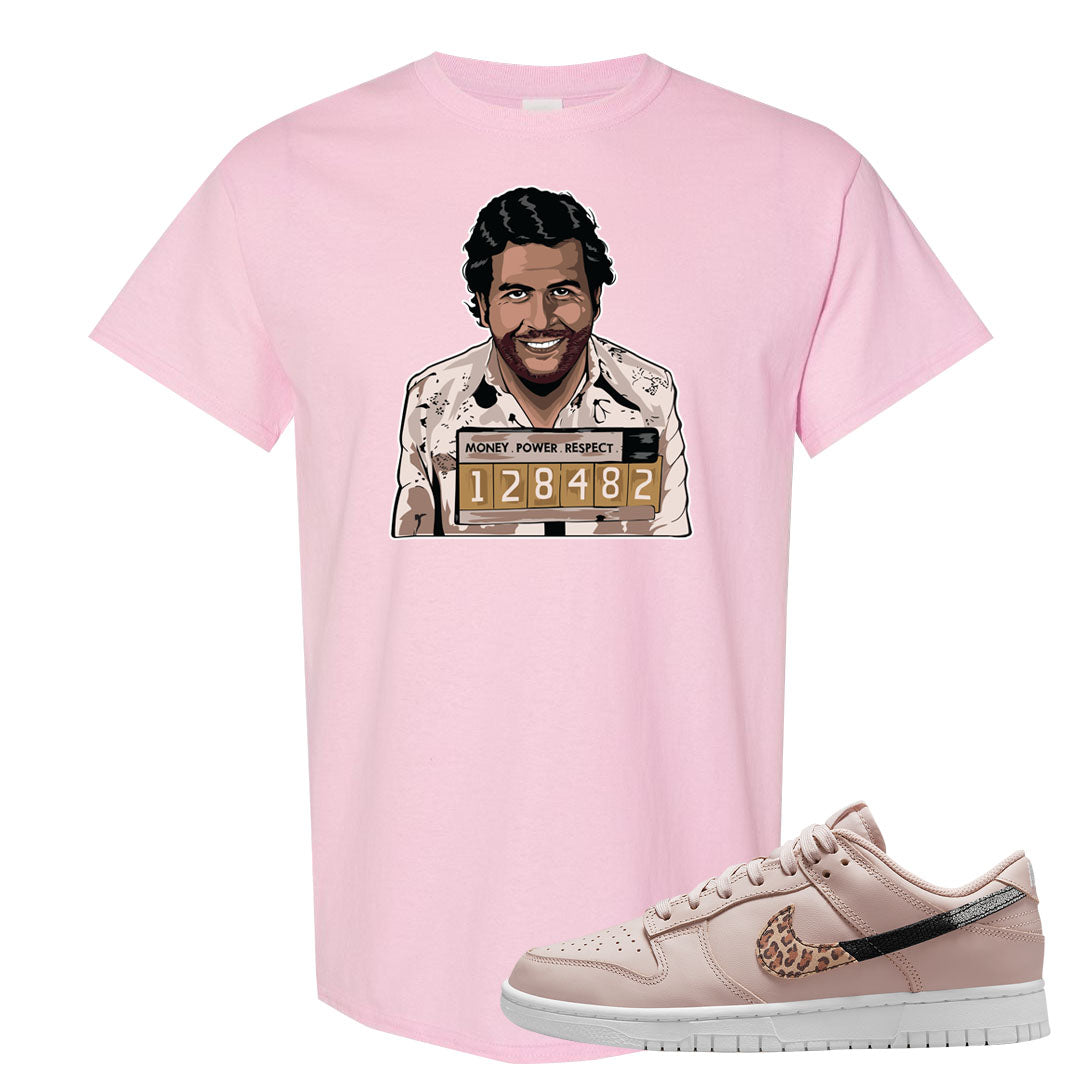 Primal Dusty Pink Leopard Low Dunks T Shirt | Escobar Illustration, Light Pink