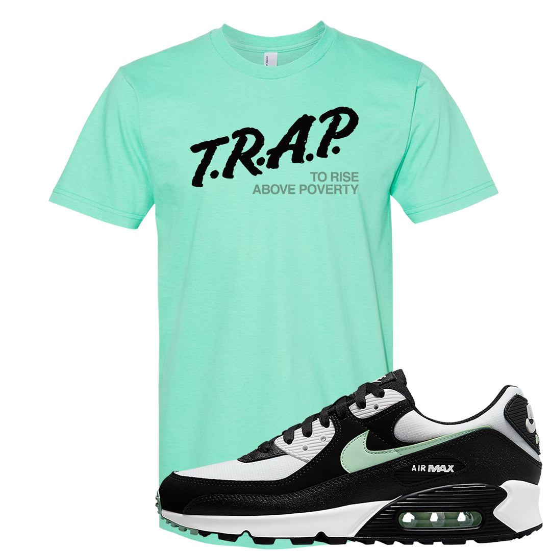 Black Mint 90s T Shirt | Trap To Rise Above Poverty, Mint