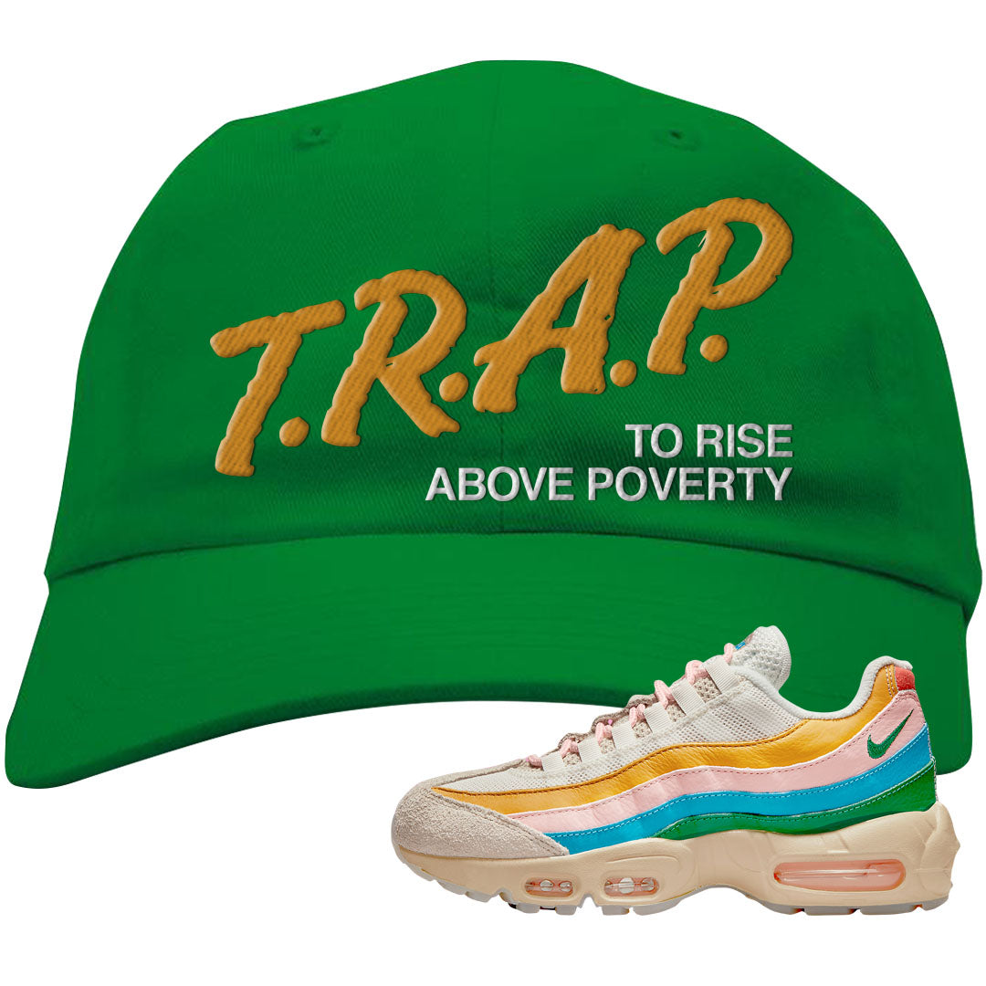 Rise Unity Sail 95s Dad Hat | Trap To Rise Above Poverty, Kelly Green