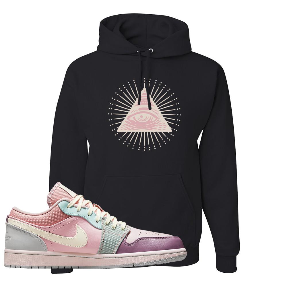 Air Jordan 1 Low Pastel Hoodie | All Seeing Eye, Black