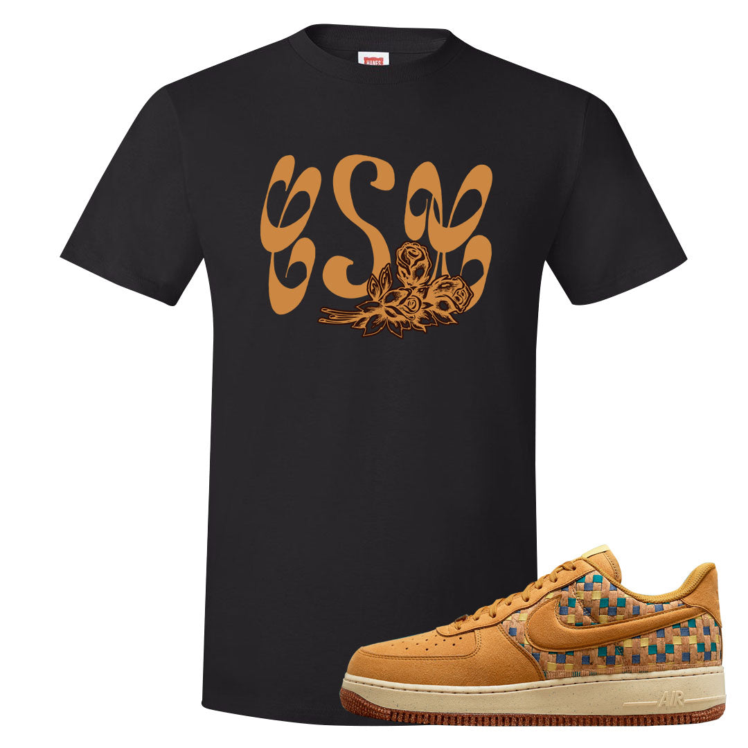Woven Cork Low AF 1s T Shirt | Certified Sneakerhead, Black