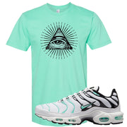 Hyper Jade Pluses T Shirt | All Seeing Eye, Mint