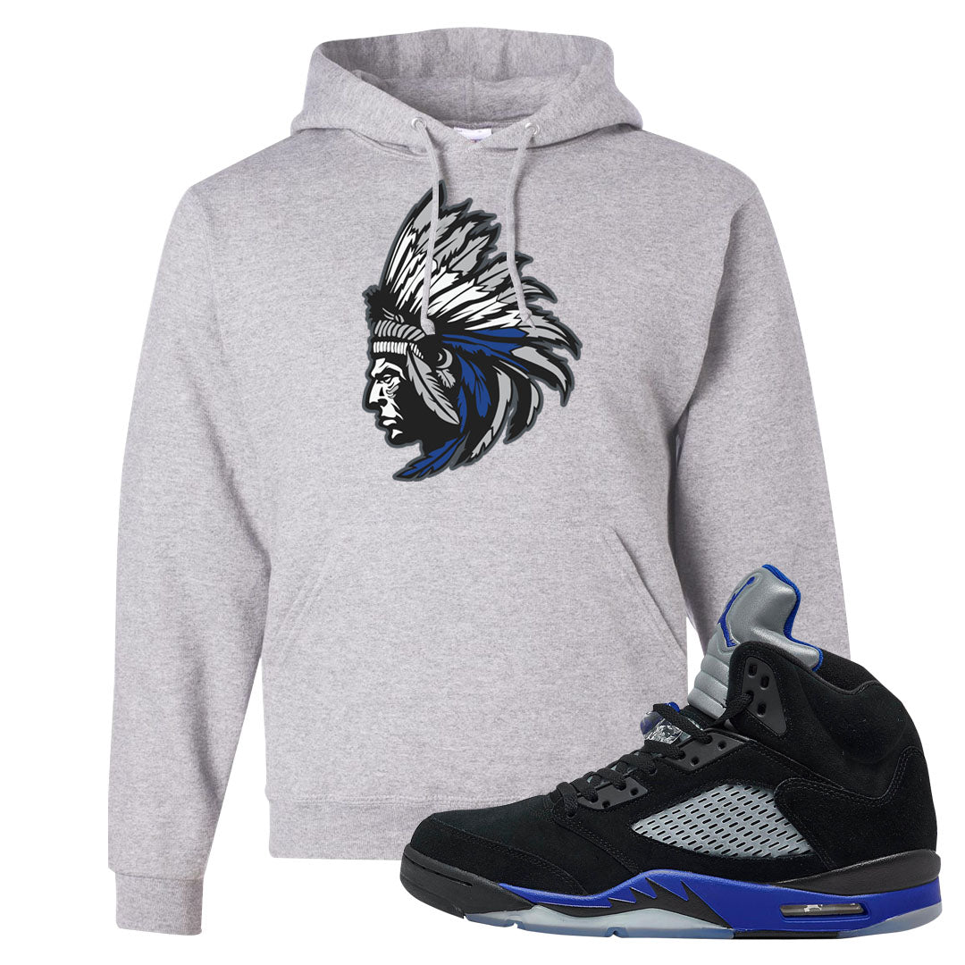 Racer Blue 5s Hoodie | Indian Chief, Ash