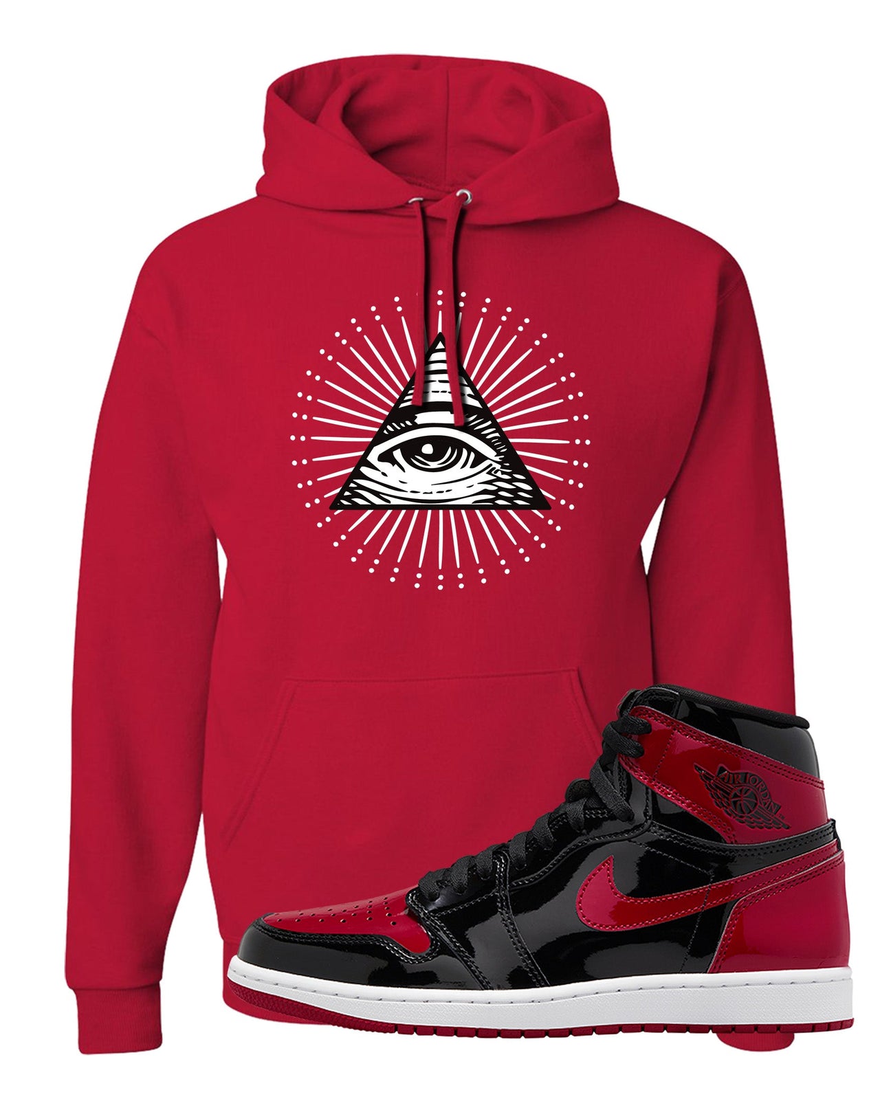 Patent Bred 1s Hoodie | All Seeing Eye, Red