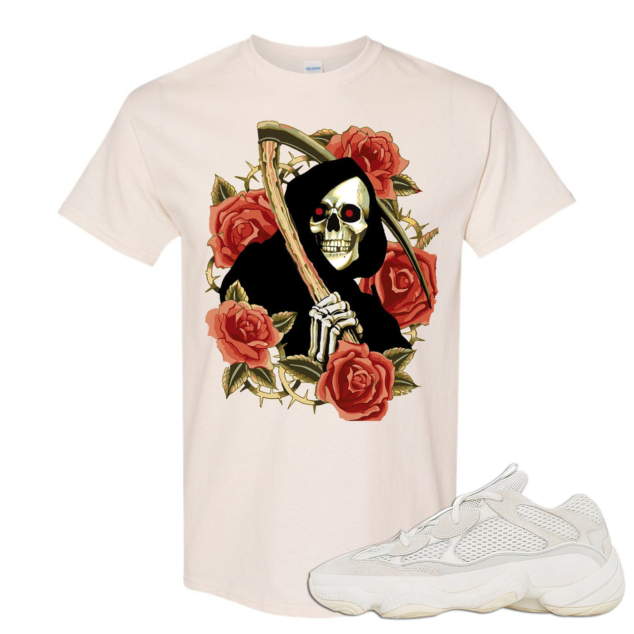 Bone White 500s T Shirt | Grim Reaper, Natural