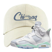 Mint Foam 6s Dad Hat | Chiraq, White