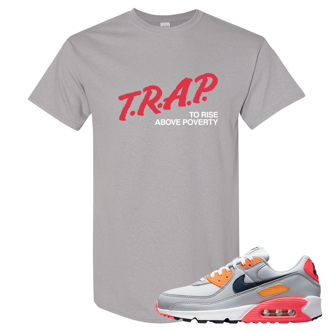 Sunset 90s T Shirt | Trap To Rise Above Poverty, Gravel