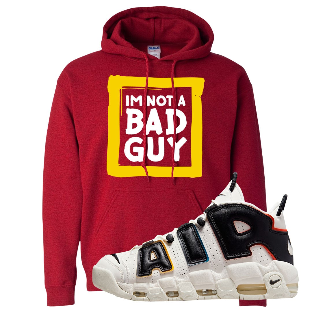 Multicolor Uptempos Hoodie | I'm Not A Bad Guy, Red