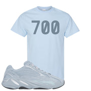 Yeezy Boost 700 V2 Hospital Blue 700 Sneaker Matching Light Blue T-Shirt
