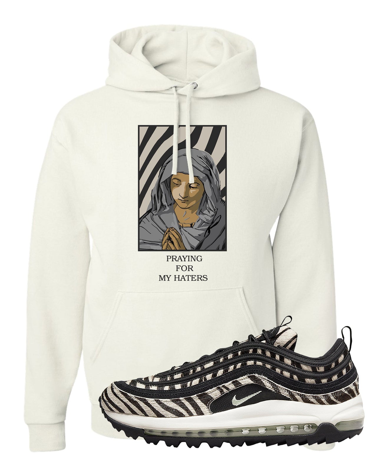 Zebra Golf 97s Hoodie | God Told Me, White