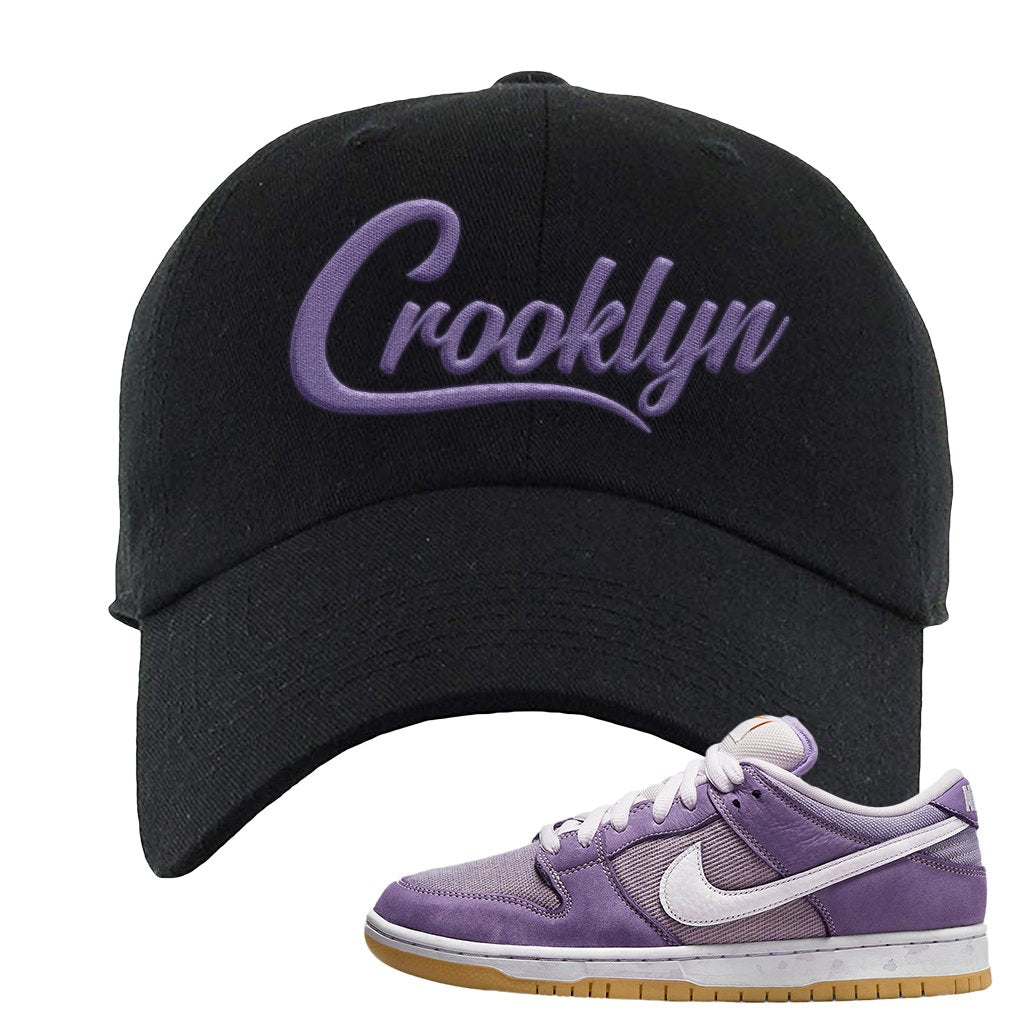 Unbleached Purple Lows Dad Hat | Crooklyn, Black
