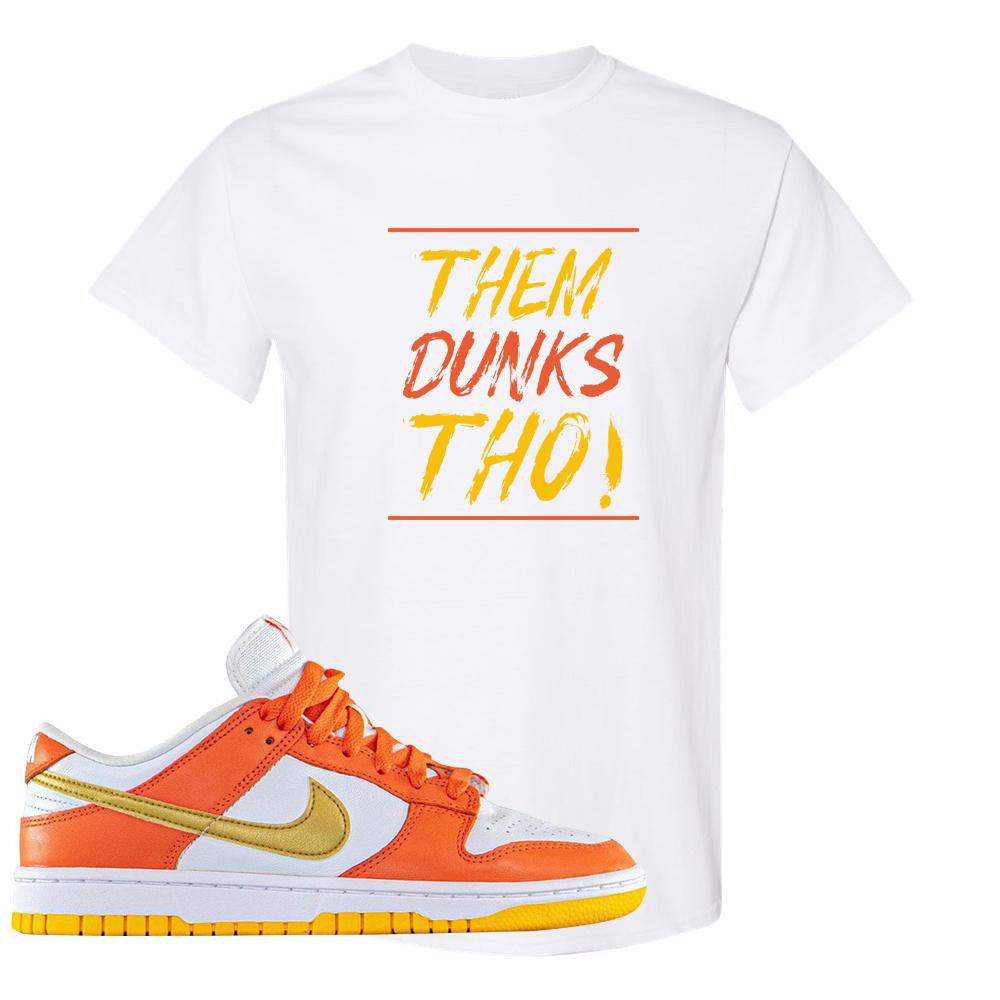 Golden Orange Low Dunks T Shirt | Them Dunks Tho, White