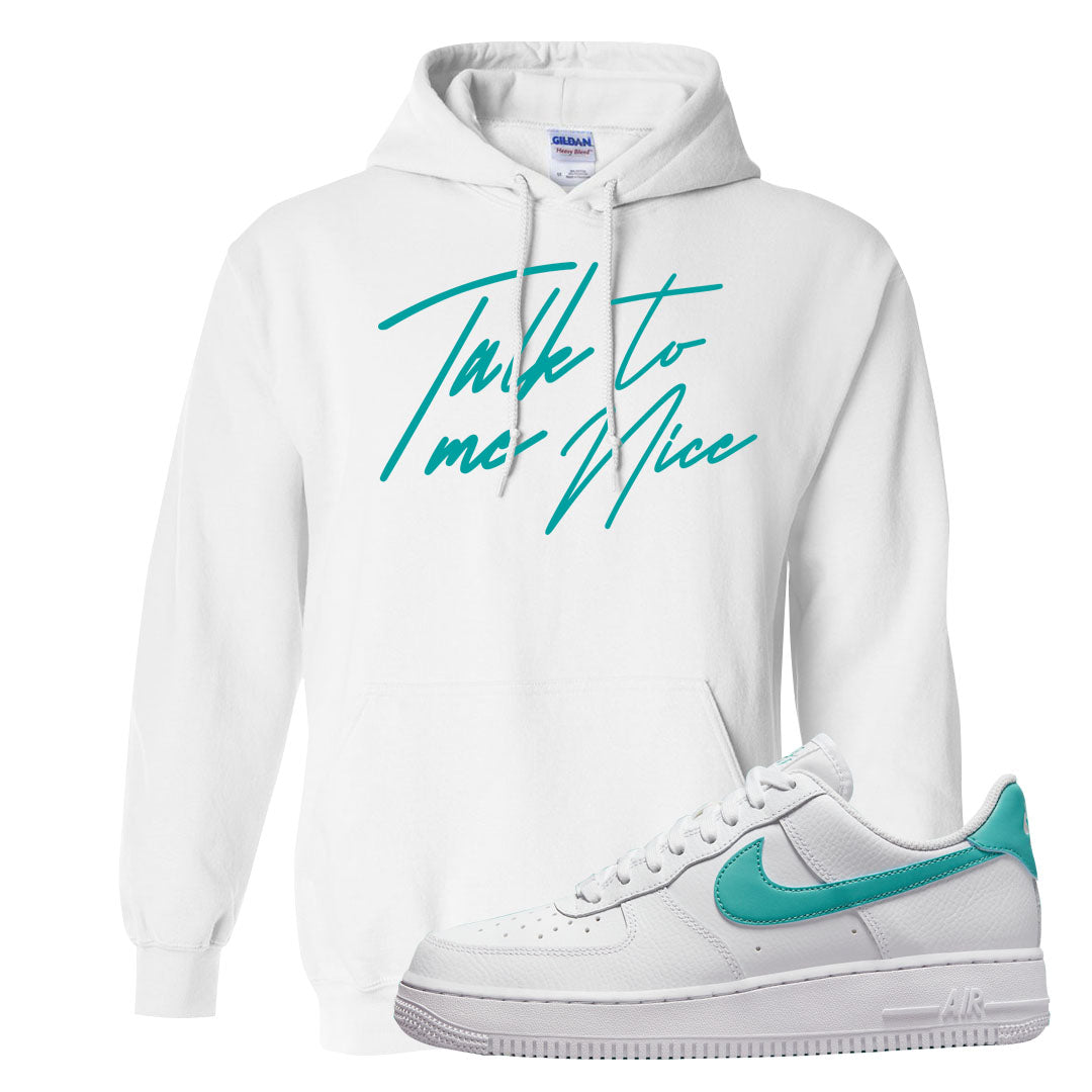 Washed Teal Low 1s Hoodie | Talk To Me Nice, White