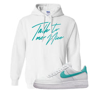 Washed Teal Low 1s Hoodie | Talk To Me Nice, White