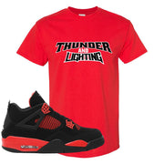 Red Thunder 4s T Shirt | Thunder And Lightning, Red