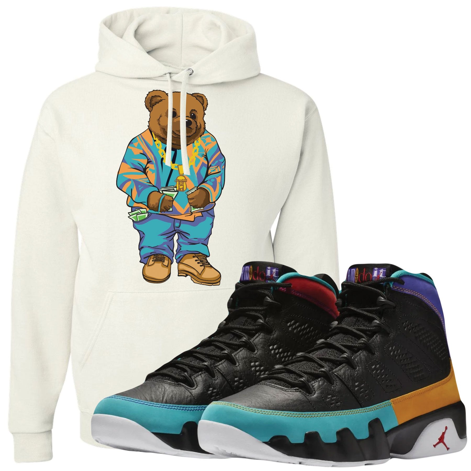 Shop sneaker matching clothing to match your pair of Jordan 9 Dream It Do It Sneakers. This Jordan 9 Dream It Do It sneaker matching item will perfectly match the Dream It Do It 9s.