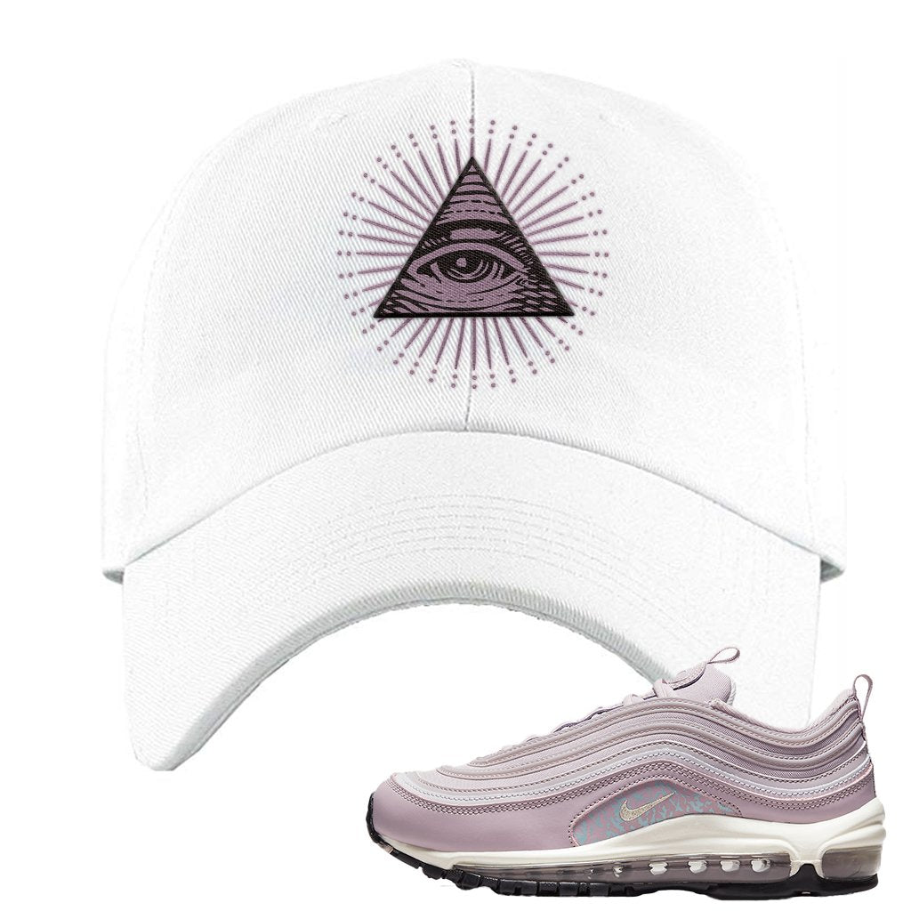 Pastel Purple 97s Dad Hat | All Seeing Eye, White