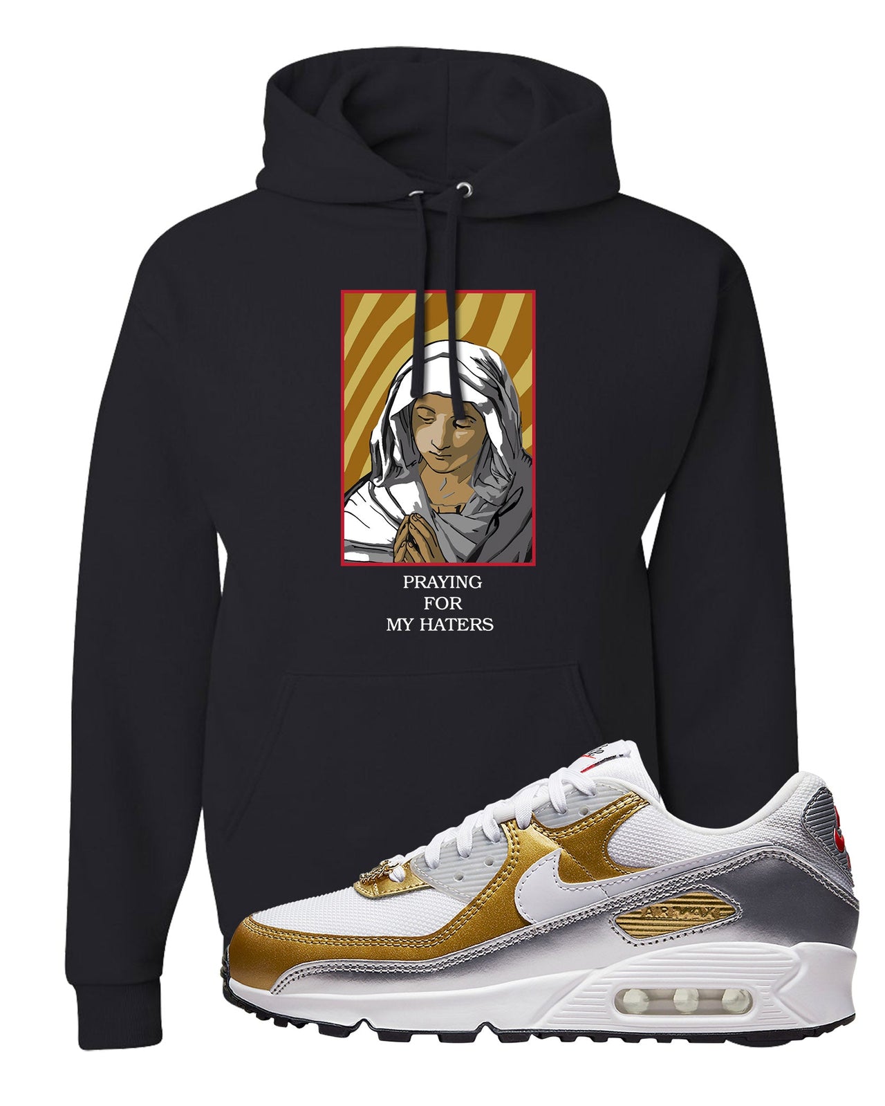 Gold Silver 90s Hoodie | God Told Me, Black