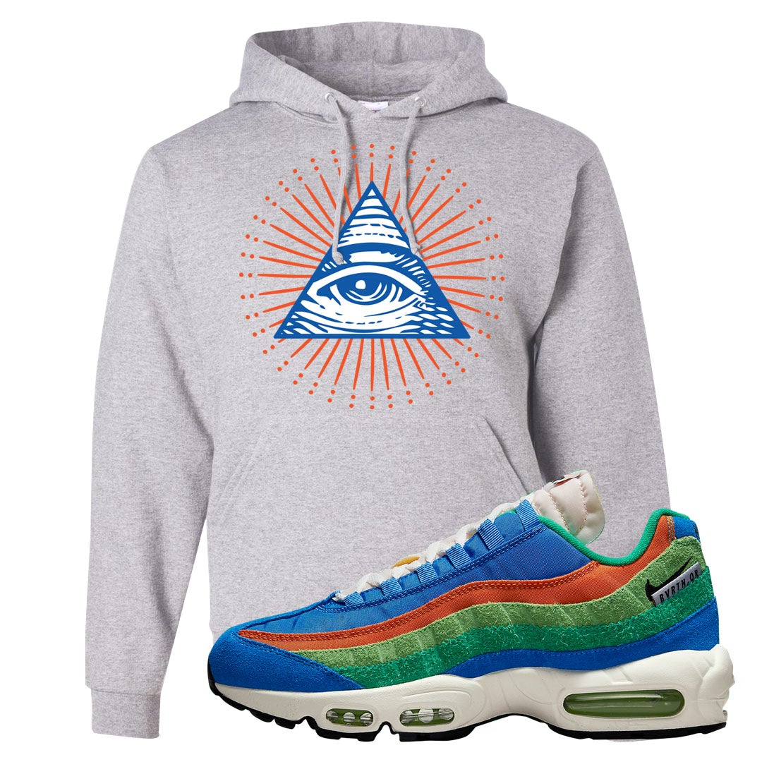 Light Blue Green AMRC 95s Hoodie | All Seeing Eye, Ash