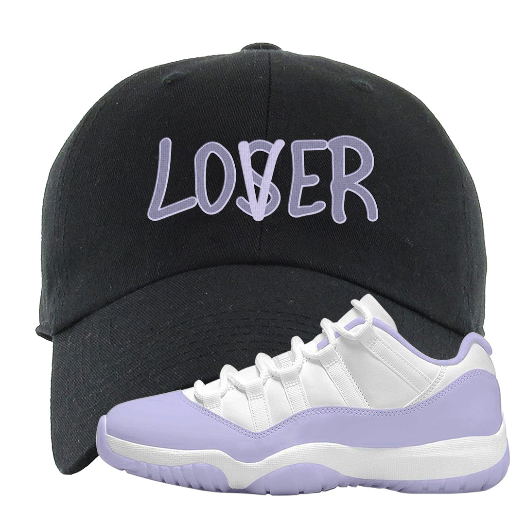 Pure Violet Low 11s Dad Hat | Lover, Black
