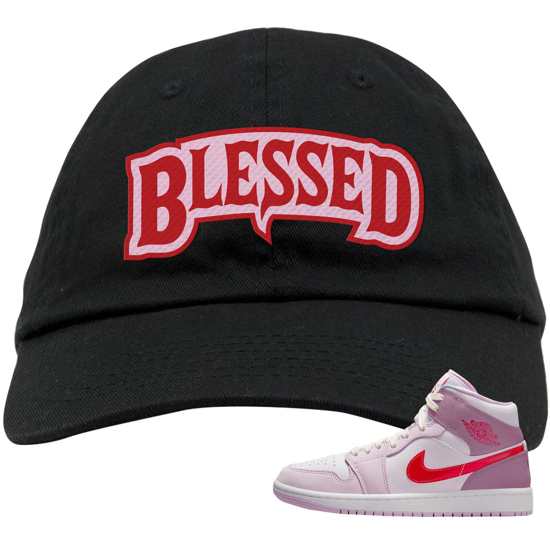 Valentine's Day Mid 1s Dad Hat | Blessed Arch, Black