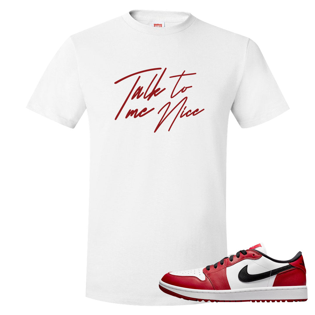 Chicago Golf Low 1s T Shirt | Talk To Me Nice, White