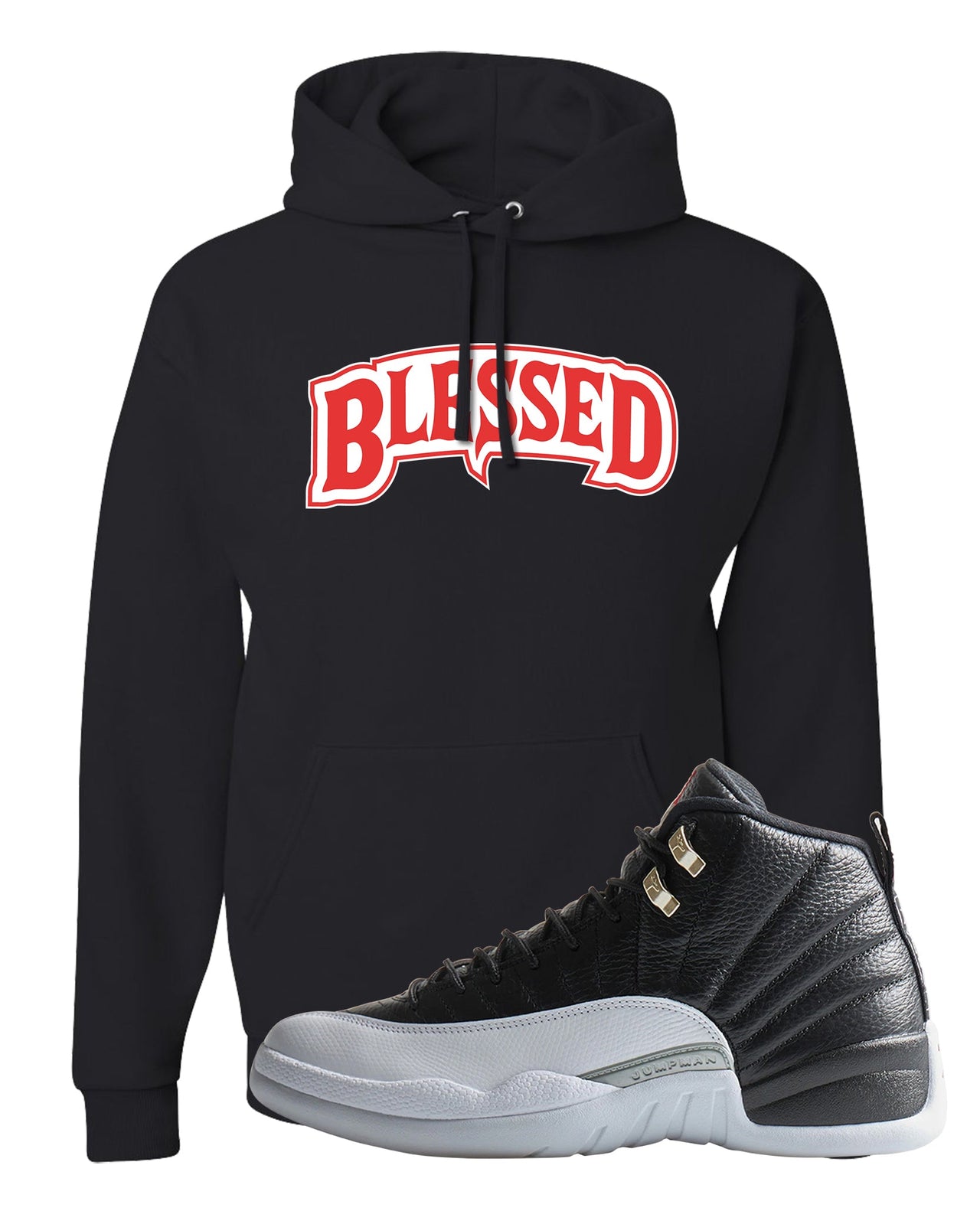 Playoff 12s Hoodie | Blessed Arch, Black