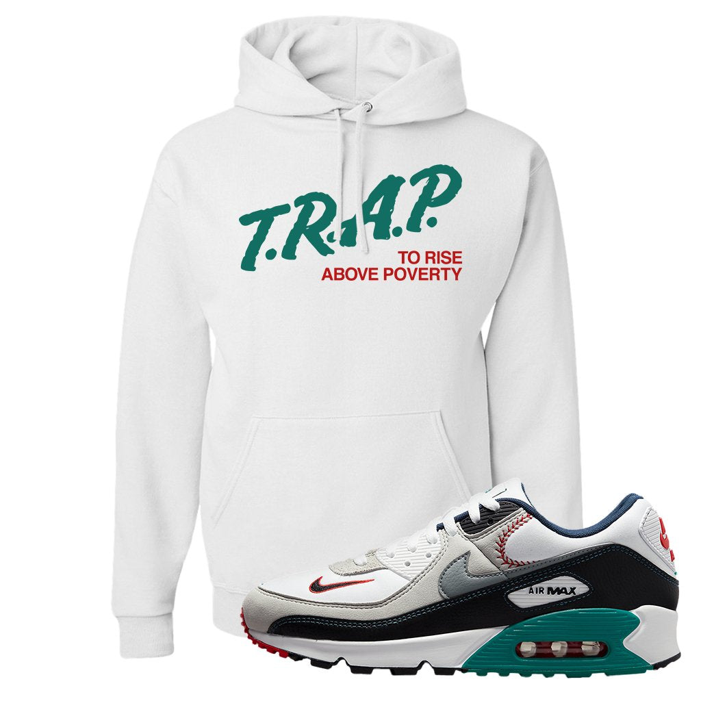 Air Max 90 Backward Cap Hoodie | Trap To Rise Above Poverty, White